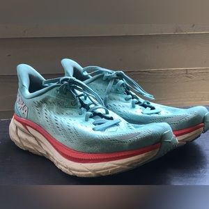 Hoka One One Clifton 8 Women’s Teal Blue FE1221C W Wide Running Sneakers 9D